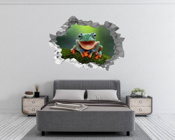 Frog Wall Decal - Self Adhesive Wall Sticker, Animal Wall Decal, Bedroom Wall Sticker, Removable Vinyl, Wall Decoration