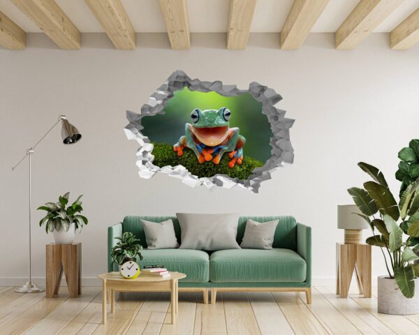 Frog Wall Decal - Self Adhesive Wall Sticker, Animal Wall Decal, Bedroom Wall Sticker, Removable Vinyl, Wall Decoration