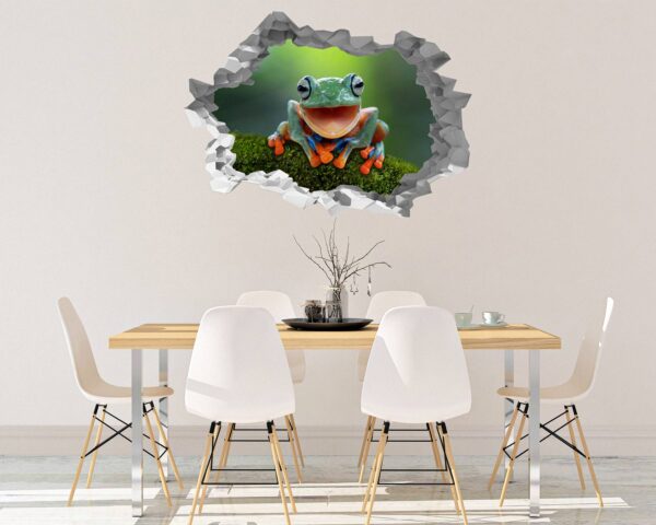 Frog Wall Decal - Self Adhesive Wall Sticker, Animal Wall Decal, Bedroom Wall Sticker, Removable Vinyl, Wall Decoration