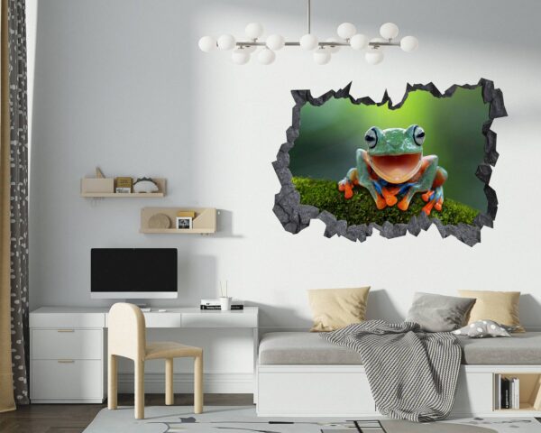 Frog Wall Decal - Self Adhesive Wall Sticker, Animal Wall Decal, Bedroom Wall Sticker, Removable Vinyl, Wall Decoration