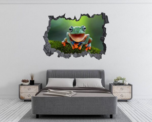 Frog Wall Decal - Self Adhesive Wall Sticker, Animal Wall Decal, Bedroom Wall Sticker, Removable Vinyl, Wall Decoration