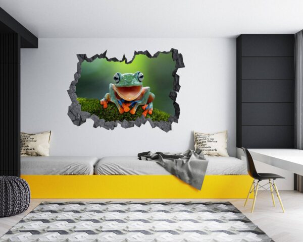 Frog Wall Decal - Self Adhesive Wall Sticker, Animal Wall Decal, Bedroom Wall Sticker, Removable Vinyl, Wall Decoration