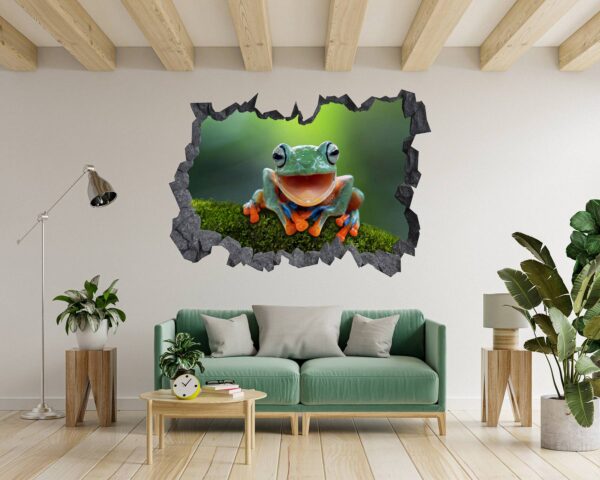 Frog Wall Decal - Self Adhesive Wall Sticker, Animal Wall Decal, Bedroom Wall Sticker, Removable Vinyl, Wall Decoration