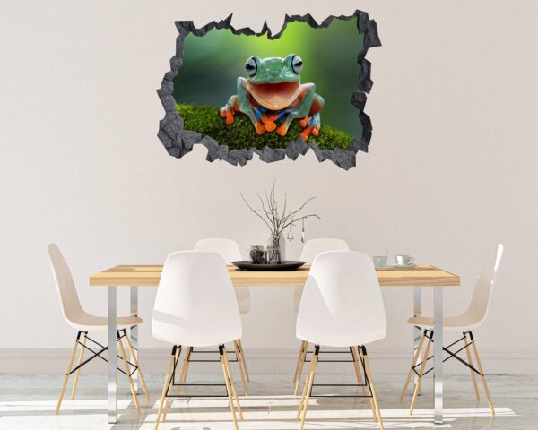 Frog Wall Decal - Self Adhesive Wall Sticker, Animal Wall Decal, Bedroom Wall Sticker, Removable Vinyl, Wall Decoration