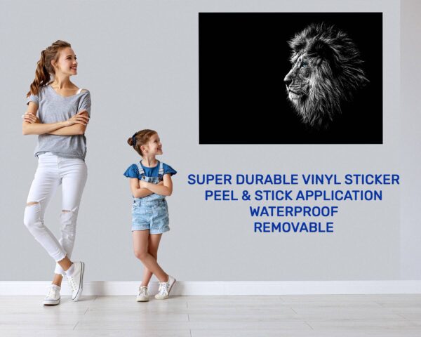 Lion Wall Art - Self Adhesive Wall Sticker, Animal Wall Decal, Bedroom Wall Sticker, Removable Vinyl, Wall Decoration