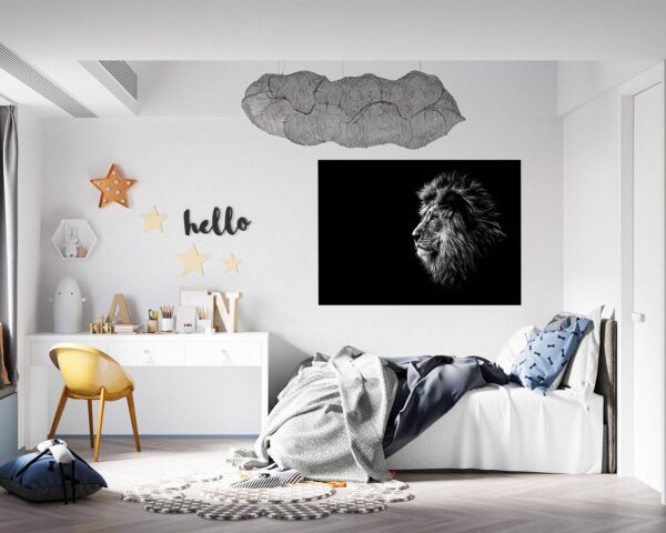 Lion Wall Art - Self Adhesive Wall Sticker, Animal Wall Decal, Bedroom Wall Sticker, Removable Vinyl, Wall Decoration