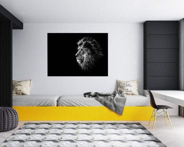 Lion Wall Art - Self Adhesive Wall Sticker, Animal Wall Decal, Bedroom Wall Sticker, Removable Vinyl, Wall Decoration