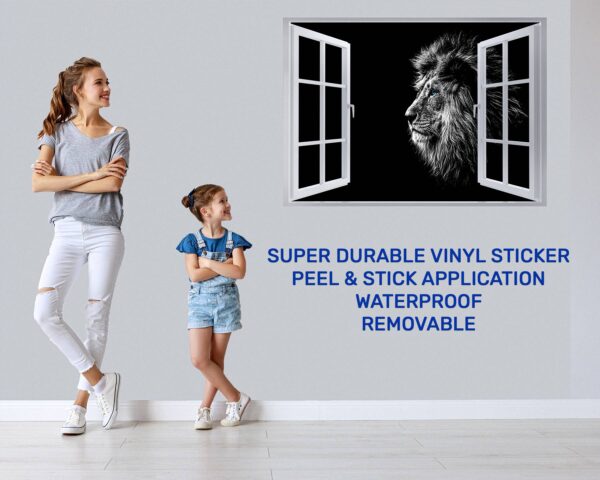 Lion Wall Art - Self Adhesive Wall Sticker, Animal Wall Decal, Bedroom Wall Sticker, Removable Vinyl, Wall Decoration