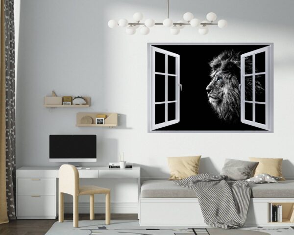 Lion Wall Art - Self Adhesive Wall Sticker, Animal Wall Decal, Bedroom Wall Sticker, Removable Vinyl, Wall Decoration