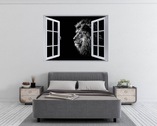 Lion Wall Art - Self Adhesive Wall Sticker, Animal Wall Decal, Bedroom Wall Sticker, Removable Vinyl, Wall Decoration