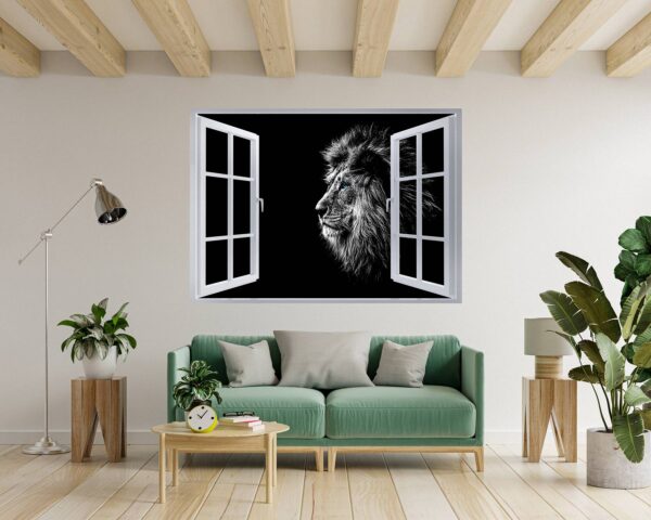 Lion Wall Art - Self Adhesive Wall Sticker, Animal Wall Decal, Bedroom Wall Sticker, Removable Vinyl, Wall Decoration