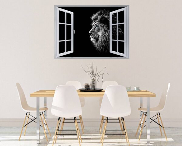 Lion Wall Art - Self Adhesive Wall Sticker, Animal Wall Decal, Bedroom Wall Sticker, Removable Vinyl, Wall Decoration