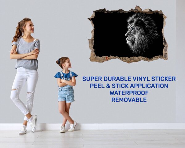 Lion Wall Art - Self Adhesive Wall Sticker, Animal Wall Decal, Bedroom Wall Sticker, Removable Vinyl, Wall Decoration