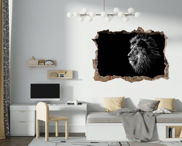 Lion Wall Art - Self Adhesive Wall Sticker, Animal Wall Decal, Bedroom Wall Sticker, Removable Vinyl, Wall Decoration