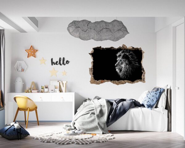 Lion Wall Art - Self Adhesive Wall Sticker, Animal Wall Decal, Bedroom Wall Sticker, Removable Vinyl, Wall Decoration