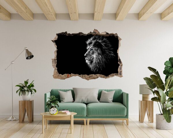 Lion Wall Art - Self Adhesive Wall Sticker, Animal Wall Decal, Bedroom Wall Sticker, Removable Vinyl, Wall Decoration