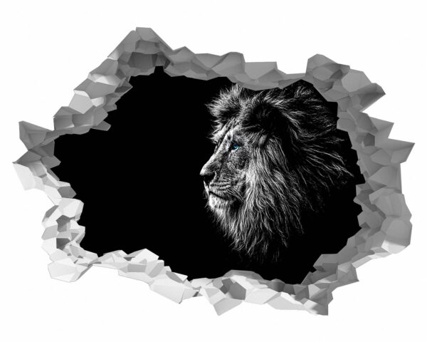 Lion Wall Art - Self Adhesive Wall Sticker, Animal Wall Decal, Bedroom Wall Sticker, Removable Vinyl, Wall Decoration