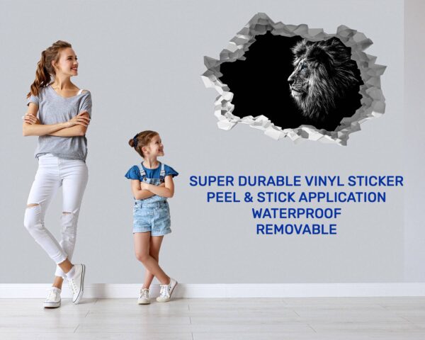 Lion Wall Art - Self Adhesive Wall Sticker, Animal Wall Decal, Bedroom Wall Sticker, Removable Vinyl, Wall Decoration