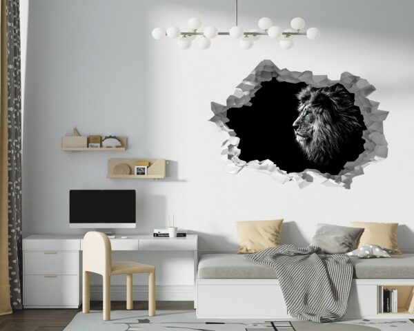 Lion Wall Art - Self Adhesive Wall Sticker, Animal Wall Decal, Bedroom Wall Sticker, Removable Vinyl, Wall Decoration