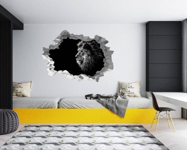 Lion Wall Art - Self Adhesive Wall Sticker, Animal Wall Decal, Bedroom Wall Sticker, Removable Vinyl, Wall Decoration