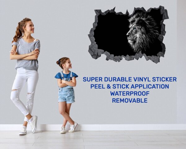 Lion Wall Art - Self Adhesive Wall Sticker, Animal Wall Decal, Bedroom Wall Sticker, Removable Vinyl, Wall Decoration