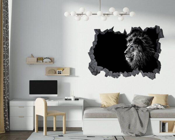 Lion Wall Art - Self Adhesive Wall Sticker, Animal Wall Decal, Bedroom Wall Sticker, Removable Vinyl, Wall Decoration