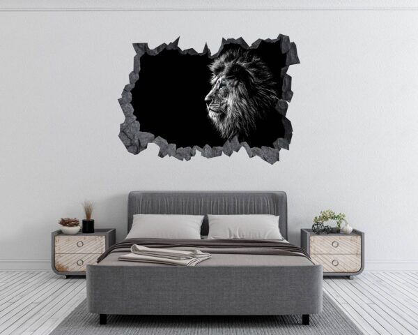 Lion Wall Art - Self Adhesive Wall Sticker, Animal Wall Decal, Bedroom Wall Sticker, Removable Vinyl, Wall Decoration