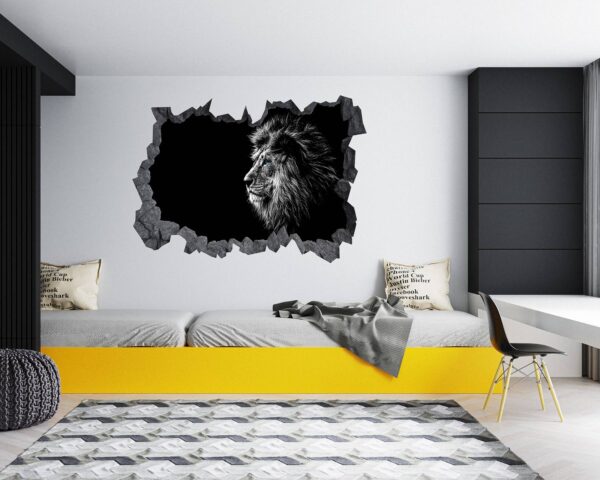 Lion Wall Art - Self Adhesive Wall Sticker, Animal Wall Decal, Bedroom Wall Sticker, Removable Vinyl, Wall Decoration