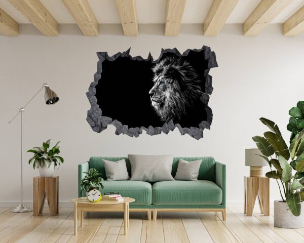 Lion Wall Art - Self Adhesive Wall Sticker, Animal Wall Decal, Bedroom Wall Sticker, Removable Vinyl, Wall Decoration