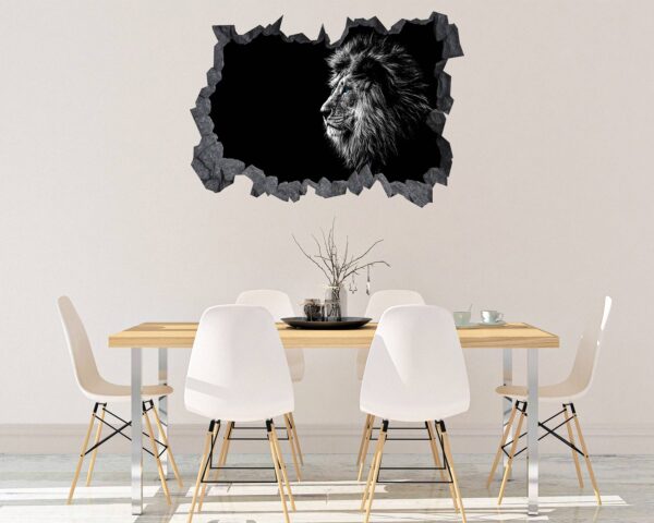 Lion Wall Art - Self Adhesive Wall Sticker, Animal Wall Decal, Bedroom Wall Sticker, Removable Vinyl, Wall Decoration