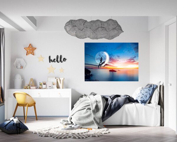 Dolphin Wall Decal - Self Adhesive Wall Sticker, Animal Wall Decal, Bedroom Wall Sticker, Removable Vinyl, Wall Decoration