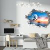 Dolphin Wall Decal - Self Adhesive Wall Sticker, Animal Wall Decal, Bedroom Wall Sticker, Removable Vinyl, Wall Decoration