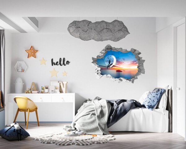 Dolphin Wall Decal - Self Adhesive Wall Sticker, Animal Wall Decal, Bedroom Wall Sticker, Removable Vinyl, Wall Decoration