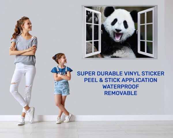 Panda Wall Sticker - Self Adhesive Wall Sticker, Animal Wall Decal, Bedroom Wall Sticker, Removable Vinyl, Wall Decoration