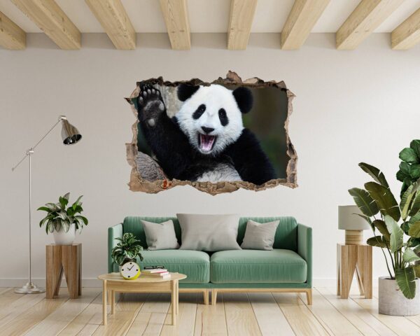 Panda Wall Sticker - Self Adhesive Wall Sticker, Animal Wall Decal, Bedroom Wall Sticker, Removable Vinyl, Wall Decoration