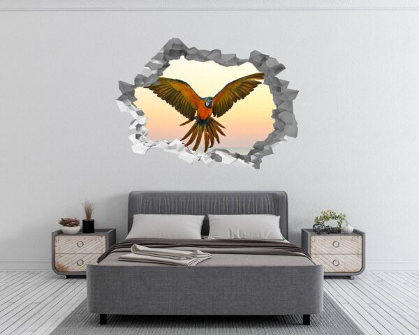 Parrot Wall Art - Self Adhesive Wall Sticker, Animal Wall Decal, Bedroom Wall Sticker, Removable Vinyl, Wall Decoration