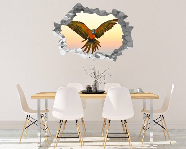 Parrot Wall Art - Self Adhesive Wall Sticker, Animal Wall Decal, Bedroom Wall Sticker, Removable Vinyl, Wall Decoration