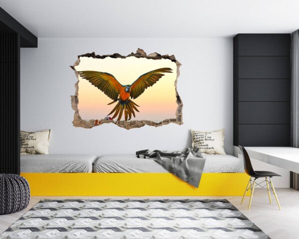 Parrot Wall Art - Self Adhesive Wall Sticker, Animal Wall Decal, Bedroom Wall Sticker, Removable Vinyl, Wall Decoration