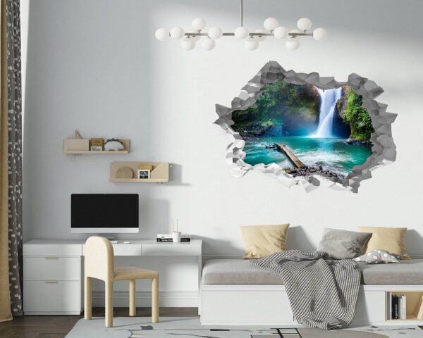 Waterfall Wall Decal - Peel and Stick Wall Decal, Landscape Wall Sticker, Vinyl Wall Decal, Wall Decor for Bedroom, Easy To apply, Wall Decor, Living Room Wall Sticker