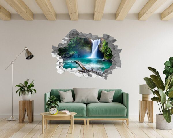 Waterfall Wall Decal - Peel and Stick Wall Decal, Landscape Wall Sticker, Vinyl Wall Decal, Wall Decor for Bedroom, Easy To apply, Wall Decor, Living Room Wall Sticker