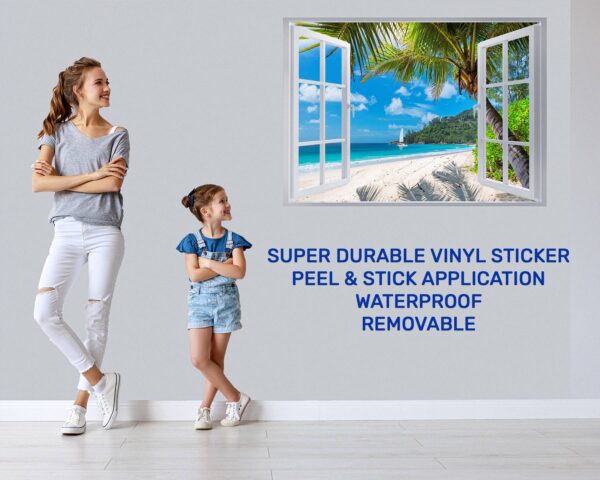 Wall Sticker Beach - Peel and Stick Wall Decal, Vinyl Wall Decal ,Nature Wall Sticker, Wall Decor for Bedroom, Easy To apply, Wall Decor, Living Room Wall Sticke