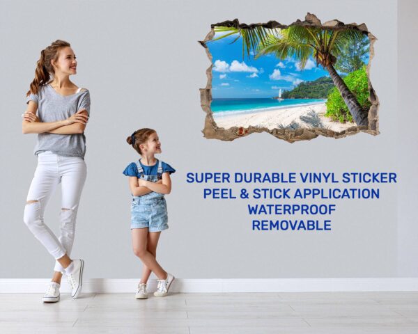 Wall Sticker Beach - Peel and Stick Wall Decal, Vinyl Wall Decal ,Nature Wall Sticker, Wall Decor for Bedroom, Easy To apply, Wall Decor, Living Room Wall Sticke