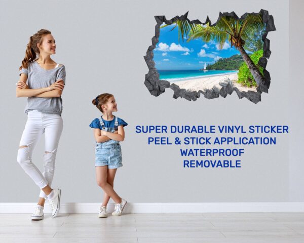 Wall Sticker Beach - Peel and Stick Wall Decal, Vinyl Wall Decal ,Nature Wall Sticker, Wall Decor for Bedroom, Easy To apply, Wall Decor, Living Room Wall Sticke