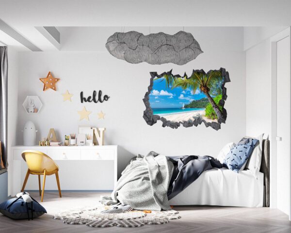 Wall Sticker Beach - Peel and Stick Wall Decal, Vinyl Wall Decal ,Nature Wall Sticker, Wall Decor for Bedroom, Easy To apply, Wall Decor, Living Room Wall Sticke