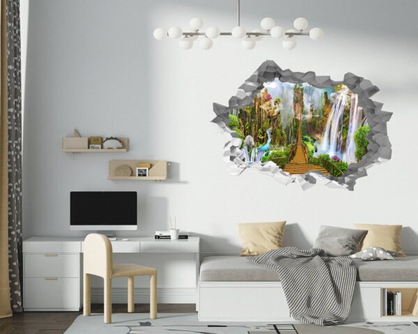 Waterfall Wall Decor - Peel and Stick Wall Decal, Landscape Wall Sticker, Vinyl Wall Decal, Wall Decor for Bedroom, Easy To apply, Wall Decor, Living Room Wall Sticker