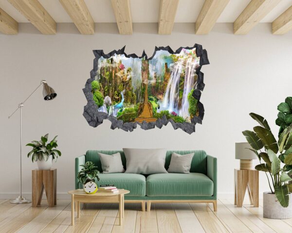 Waterfall Wall Decor - Peel and Stick Wall Decal, Landscape Wall Sticker, Vinyl Wall Decal, Wall Decor for Bedroom, Easy To apply, Wall Decor, Living Room Wall Sticker