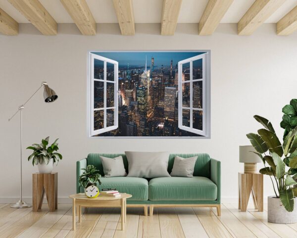 New York Wall Mural - Self Adhesive Wall Sticker, City Landscape Art, Wall Decoration, Removable Vinyl, Easy To Install