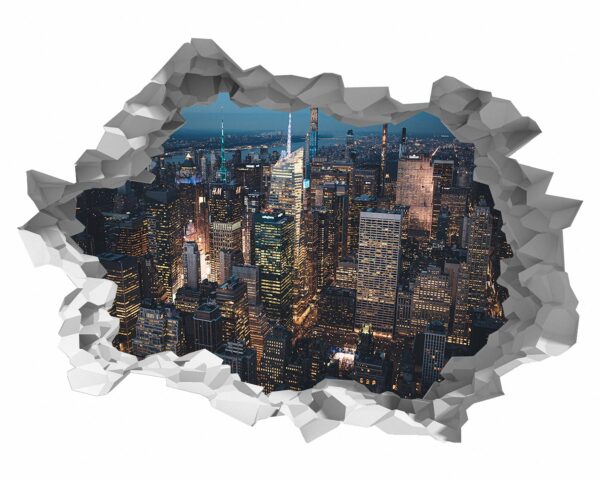 New York Wall Mural - Self Adhesive Wall Sticker, City Landscape Art, Wall Decoration, Removable Vinyl, Easy To Install