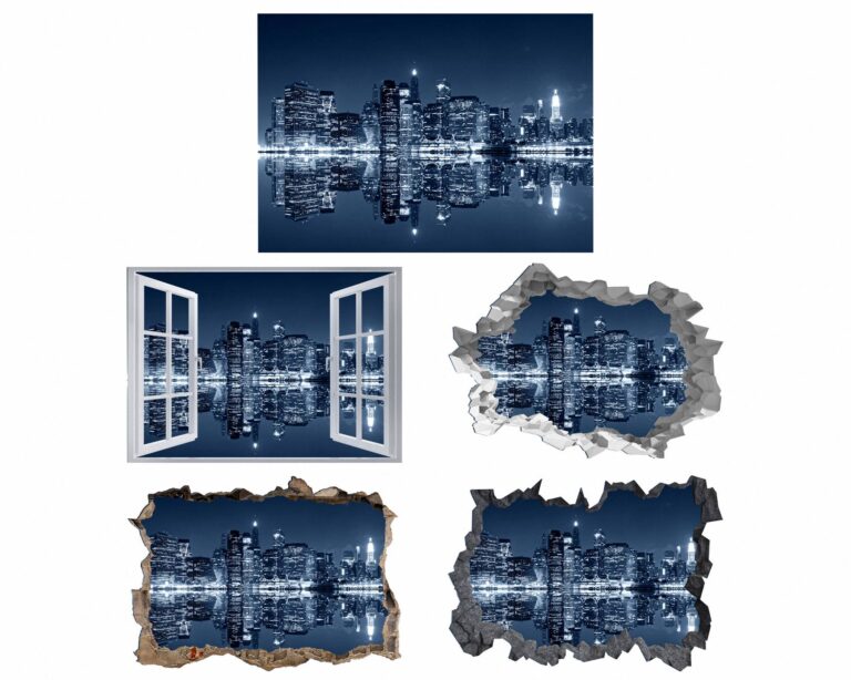 New York Wall Decor - Self Adhesive Wall Sticker, City Landscape Art, Wall Decoration, Removable Vinyl, Easy To Install