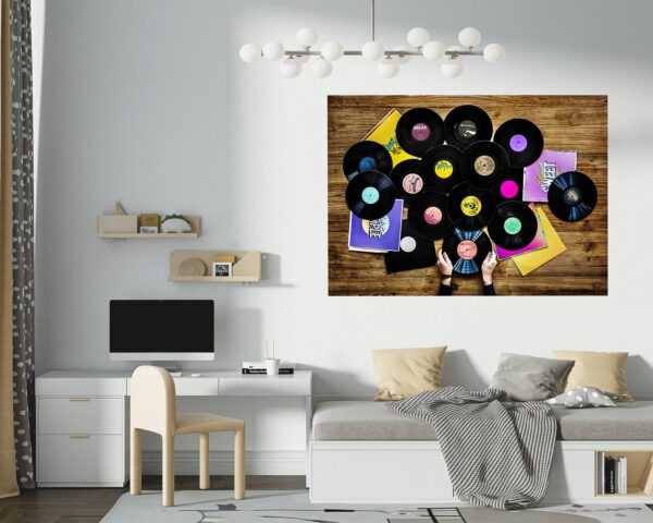 Music Vinyl Wall Art - Music Wall Decal, Self Adhesive Wall Sticker, Living Room Wall Decor, Wall Decor Music, Removable Wall Sticker, Bedroom Wall Art